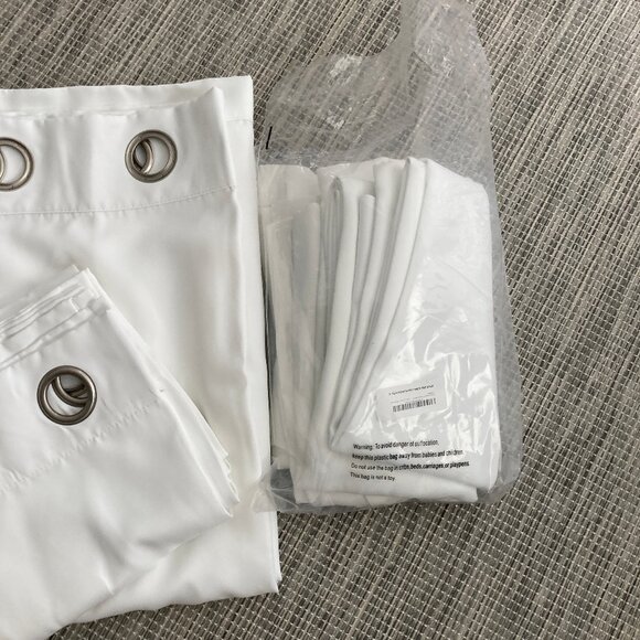 Flamingo P Pure White Curtains 84" x 52" Four Panels - Picture 9 of 10